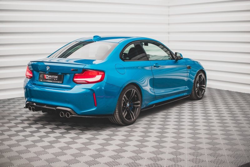 Maxton Seitenschweller Ansatz für V.2 für BMW M2 F87 schwarz Hochglanz BM-2-87-M-SD2-G
