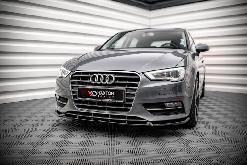 Maxton Front Ansatz für Audi A3 Sportback 8V schwarz Hochglanz AU-A3-8V-FD1-G