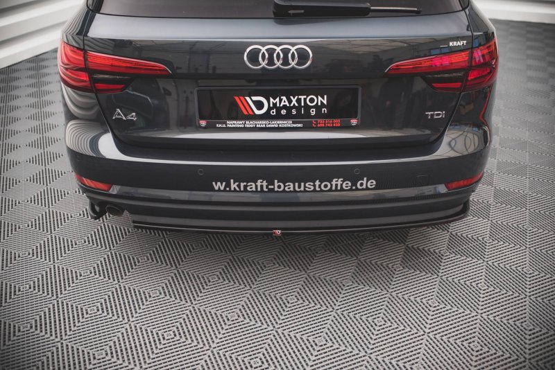 Maxton Heck Ansatz Flaps Diffusor für Audi A4 Avant B9 schwarz Hochglanz AU-A4-B9-AV-RSD1-G