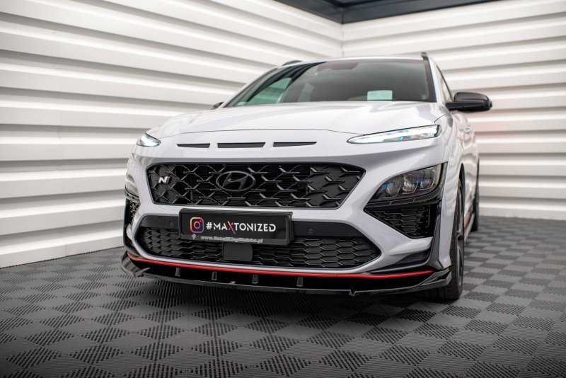 Maxton Front Ansatz V.2 für Hyundai Kona N Mk1 schwarz Hochglanz HY-KO-1-N-FD2-G