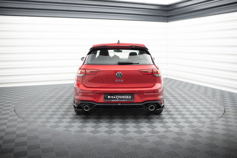 Maxton Diffusor Heck Ansatz + Endschalldampfer Sportauspuff Attrappe VW Golf GTE / R-Line Mk8 / Mk8 Facelift VW-GO-8-GTI-RS2G+RS1RG+BLACK