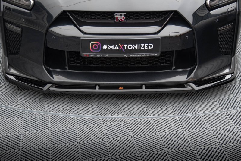 Maxton Front Ansatz V.2 Nissan GTR R35 Facelift schwarz Hochglanz NI-GTR-4F3-FD2-G