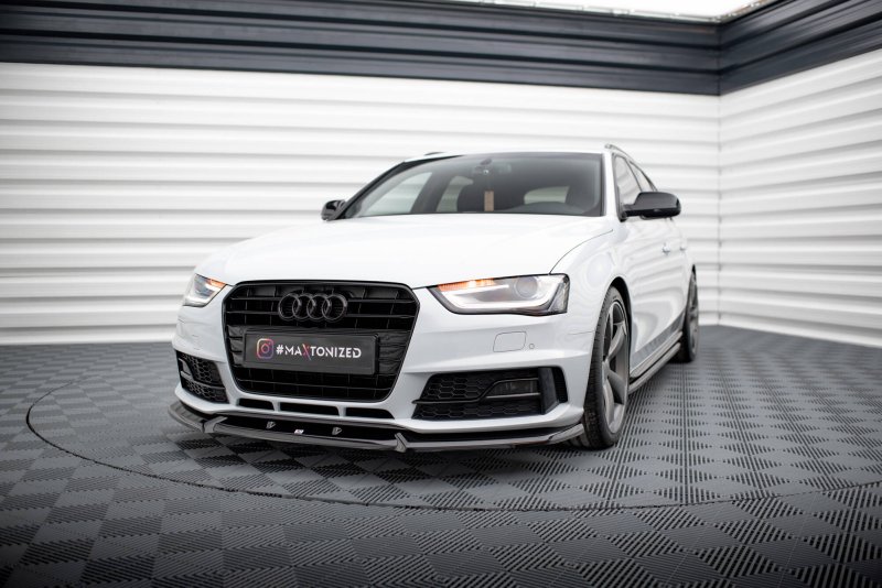 Maxton Front Ansatz V.1 Audi A4 Competition B8 Facelift schwarz Hochglanz AU-A4-B8F-COMP-FD1-G