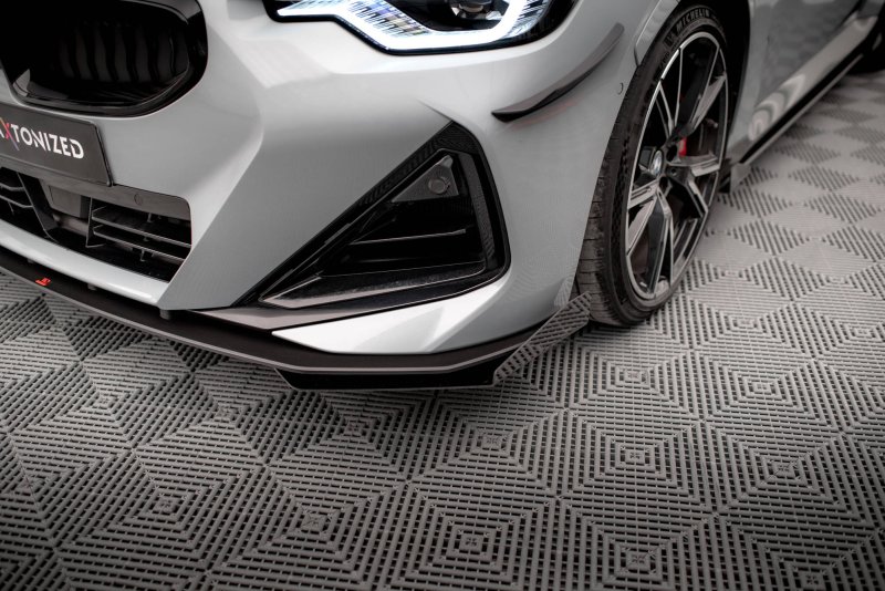 Maxton Front Flaps BMW 2 Coupe M-Paket / M240i G42 schwarz Hochglanz BM242MPACKCNC-FSF1-G