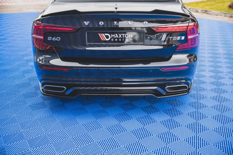 Maxton Mittlerer Diffusor Heck Ansatz DTM Look für Volvo S60/V60 R-Design Mk3 schwarz Hochglanz VO-S60-3-RDESIGN-RD1G+RD2-G