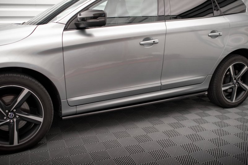 Maxton Seitenschweller Ansatz für Volvo XC60 R-Design Mk1 Facelift schwarz Hochglanz VO-XC60-1F-RDESIGN-SD1-G