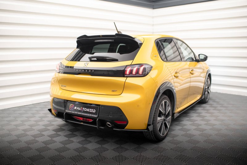 Maxton Street Pro Heck Ansatz Flaps Diffusor +Flaps für Peugeot 208 GT Mk2 schwarz Hochglanz PE2082GTCNC-RS1B+BRBI+RSF1-G
