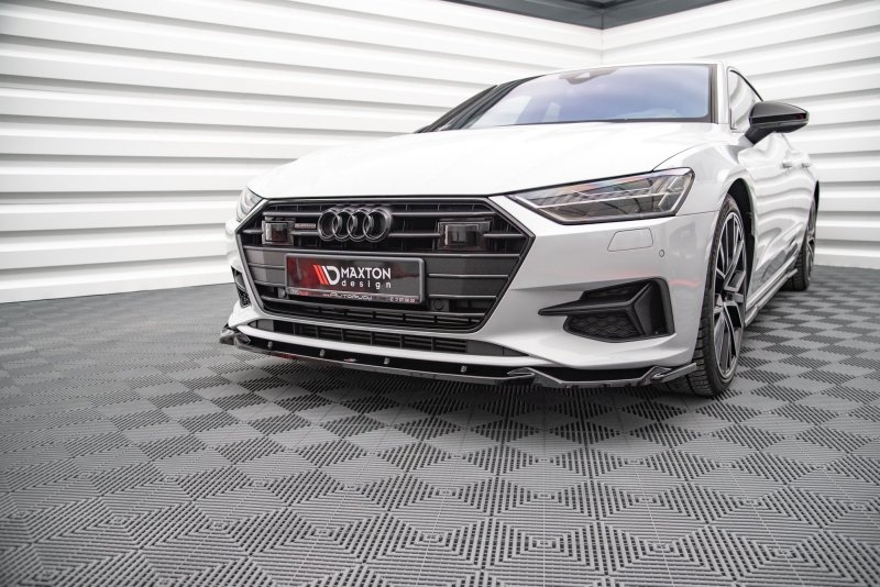 Maxton Front Ansatz V.2 für Audi A7 C8 schwarz Hochglanz AU-A7-C8-FD2-G