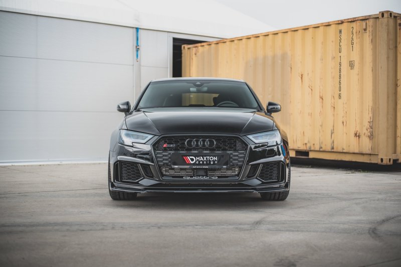 Maxton Front Ansatz V.3 für Audi RS3 8V FL Sportback schwarz Hochglanz AU-RS3-8VF-FD3-G