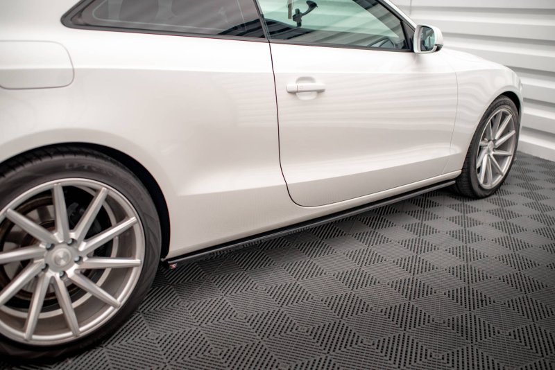 Maxton Seitenschweller Ansatz für V.2 für Audi A5 / A5 S-Line / S5 Coupe 8T schwarz Hochglanz AU-A5-1F-SD1-G