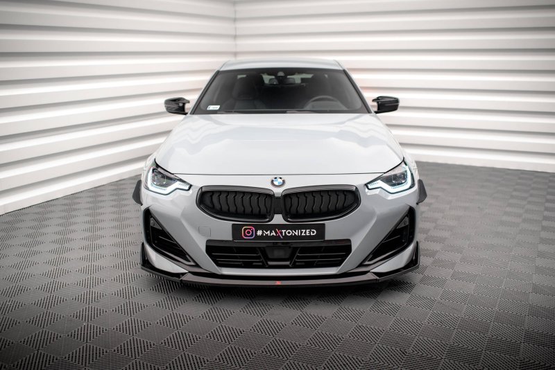 Maxton Front Ansatz V.3 für BMW 2 Coupe M-Paket / M240i G42 schwarz Hochglanz BM-2-42-MPACK-FD3-G