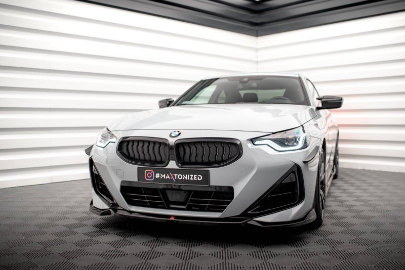 Maxton Front Ansatz V.1 für BMW 2 Coupe M-Paket / M240i G42 schwarz Hochglanz BM-2-42-MPACK-FD1-G