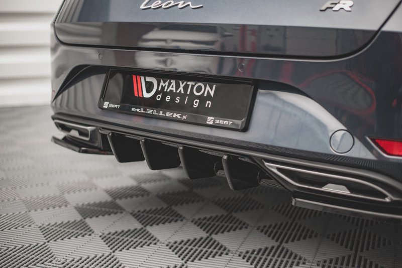 Maxton Diffusor Heck Ansatz für Seat Leon FR ST Mk4 schwarz Hochglanz SE-LE-4-FR-ST-RS1-G