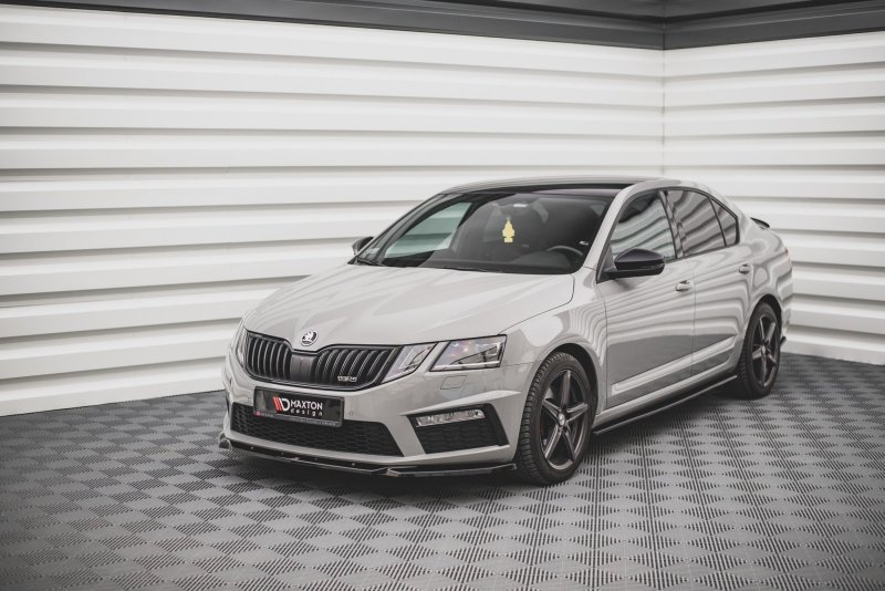 Maxton Front Ansatz V.3 für Skoda Octavia RS Mk3 Facelift schwarz Hochglanz SK-OC-3F-RS-FD3-G