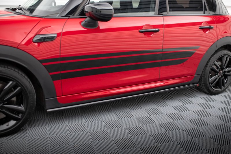 Maxton Seitenschweller Ansatz für Mini Cooper S John Cooper Works F56 Facelift schwarz Hochglanz MC-3F-56-JCW-5D-SD1-G