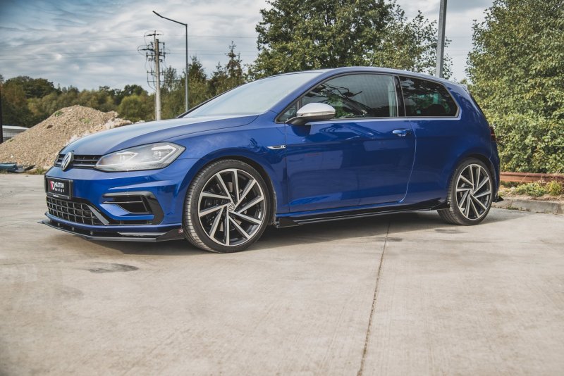 Maxton Racing Seitenschweller Ansatz + Flaps VW Golf 7 R / R-Line Facelift schwarz Hochglanz VWGO7FRCNC-SD2BRB+SF1-G