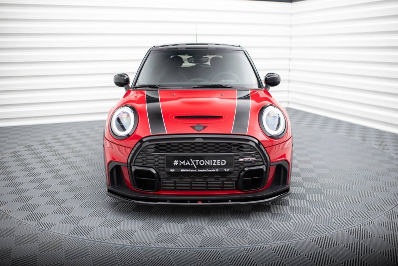Maxton Front Ansatz V.1 für Mini Cooper S John Cooper Works F56 Facelift schwarz Hochglanz MC-3F-56-JCW-5D-FD1-G