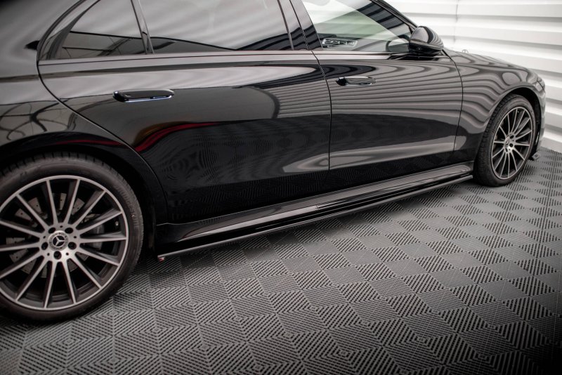Maxton Seitenschweller Ansatz für Mercedes-Benz S Long AMG-Line V223 schwarz Hochglanz ME-S-223-AMGLINE-SD1-G