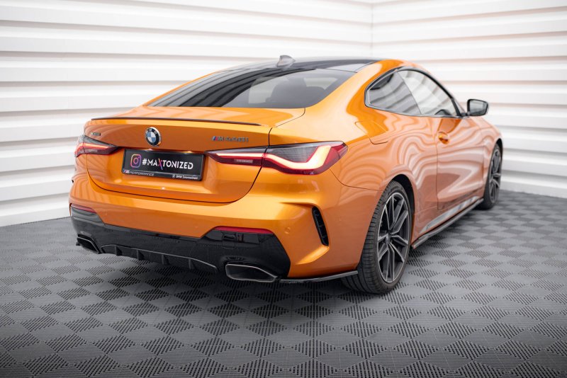 Maxton Heck Ansatz Flaps Diffusor V.1 BMW 4er M440i G22 / G23 / G22 Facelift / G23 Facelift schwarz Hochglanz BM-4-G22-MPACK-RSD3-G