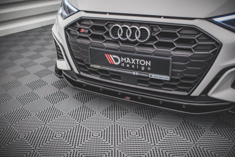 Maxton Front Ansatz V.4 für Audi S3 / A3 S-Line 8Y schwarz Hochglanz AU-A3-8Y-SLINE-FD4-G