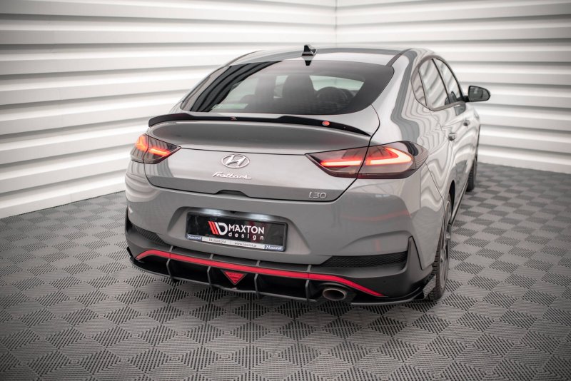 Maxton Hintere Seiten Flaps Hyundai I30 Fastback N-Line Mk3 Facelift schwarz Hochglanz HYI303FNLINEFBCNC-RSF1-G