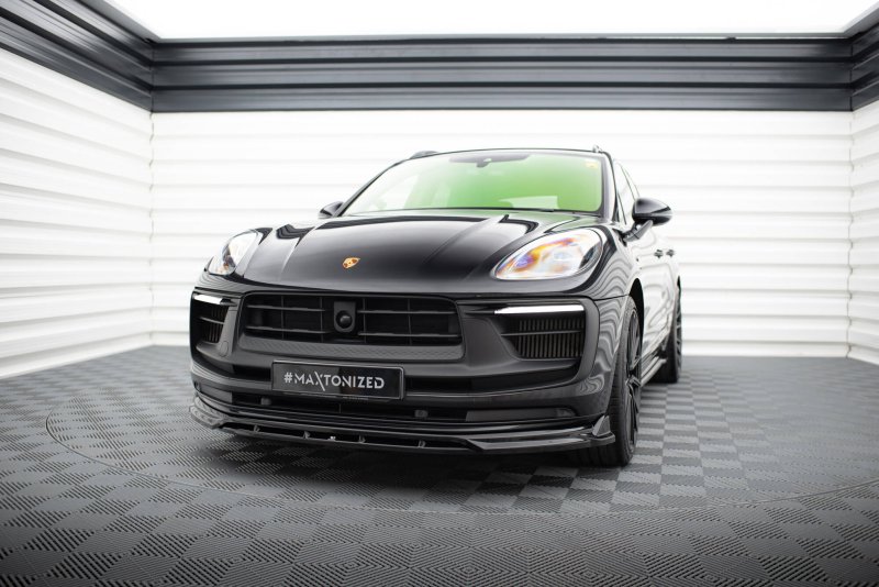 Maxton Front Ansatz Porsche Macan GTS Mk1 Facelift 2 schwarz Hochglanz PO-MA-1F-GTS-FD1G+FD1R-G