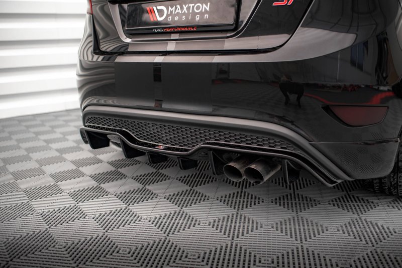 Maxton Diffusor Heck Ansatz für Ford Fiesta ST (5-Türige version) Mk7 Facelift schwarz Hochglanz FO-FI-7F-ST-5D-RS1-G