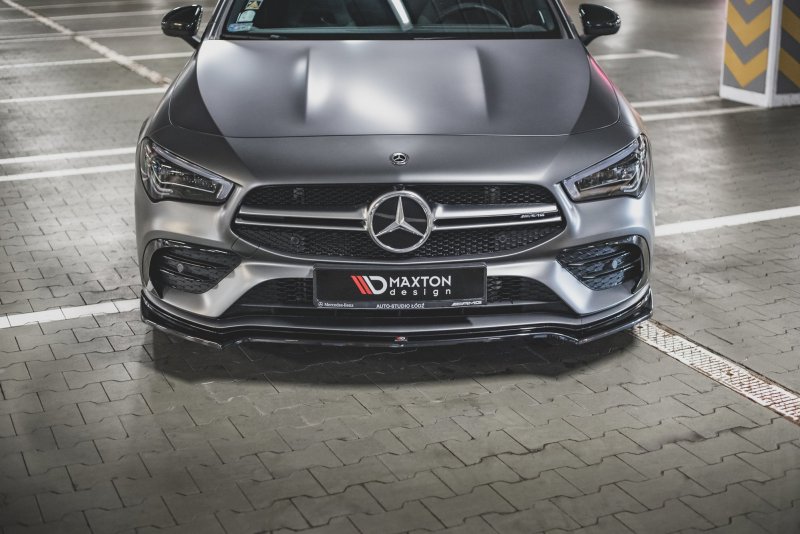Maxton Front Ansatz V.1 für Mercedes-AMG CLA 35 Aero C118 schwarz Hochglanz ME-CLA-118-35AMG-FD1-G