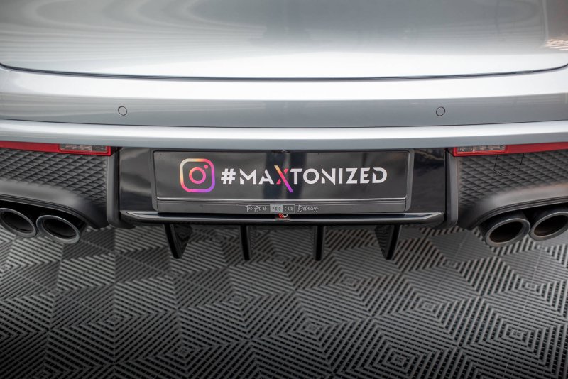 Maxton Diffusor Heck Ansatz für Porsche Macan Mk1 Facelift 2 schwarz Hochglanz PO-MA-1F2-RS1-G