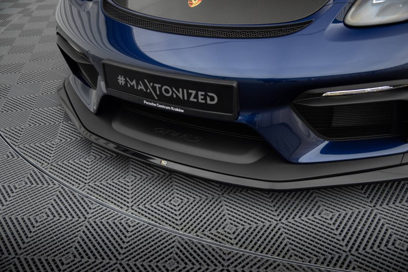 Maxton Front Ansatz Porsche 718 Cayman GT4 RS 982c schwarz Hochglanz PO-CA-718-GT4-RS-FD1-G