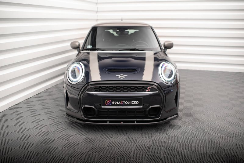 Maxton Front Ansatz V.1 für Mini Cooper S F56 Facelift schwarz Hochglanz MC-S-3F-56-JCW-FD1-G