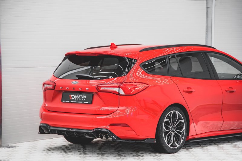 Maxton Heck Ansatz Flaps Diffusor V.4 für Ford Focus ST-Line Kombi Mk4 schwarz Hochglanz FO-FO-4-STLINE-ES-RSD4-G