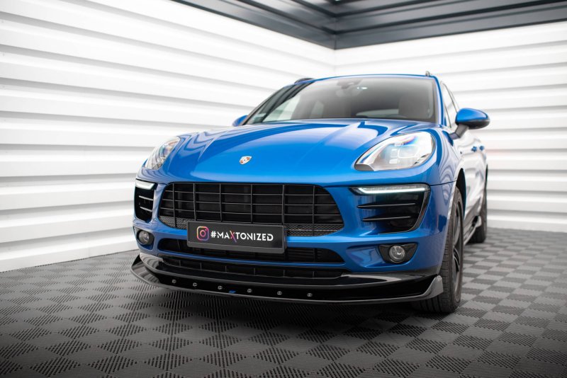 Maxton Front Ansatz V.1 für Porsche Macan Mk1 schwarz Hochglanz PO-MA-1-FD1-G