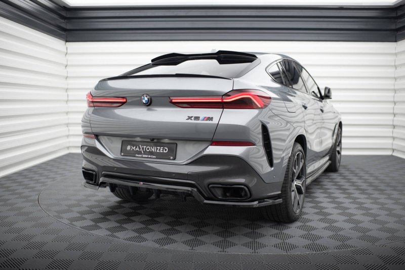 Maxton Mittlerer Cup Diffusor Heck Ansatz V.1 BMW X6 M-Paket G06 Facelift schwarz Hochglanz BM-X6-G06F-MPACK-RD1G+RD3-G