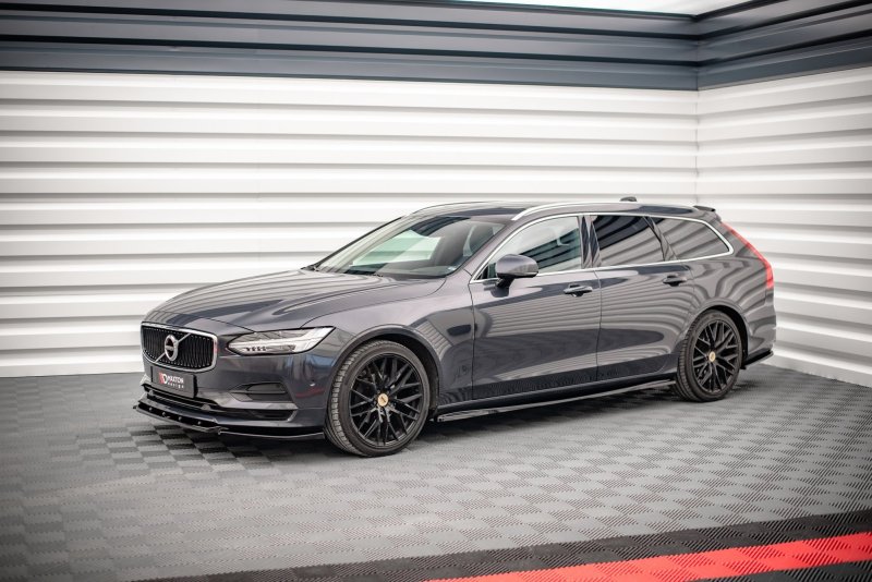 Maxton Seitenschweller Ansatz für Volvo V90 Mk2 schwarz Hochglanz VO-V90-2-SD1-G