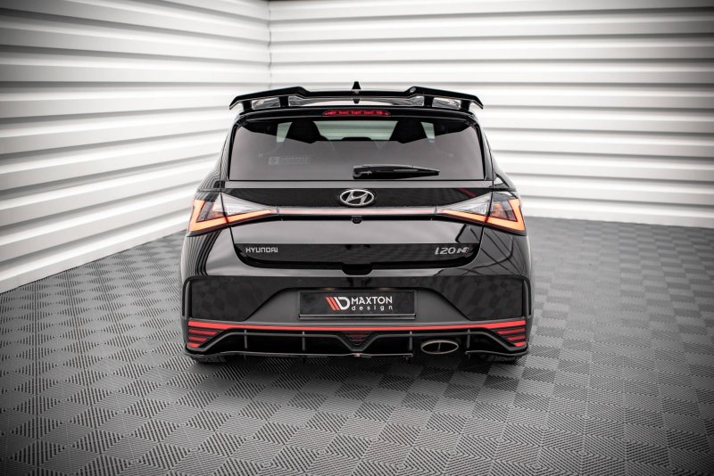 Maxton Mittlerer Diffusor Heck Ansatz DTM Look für Hyundai I20 N Mk3 schwarz Hochglanz HY-I20-3-N-RSD1G+RD1-G