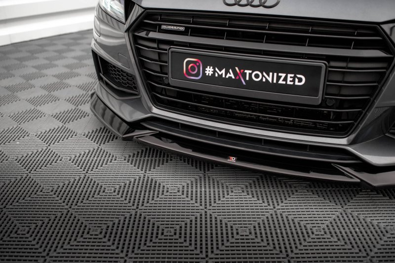 Maxton Front Ansatz V.1 Audi TT S / S-Line 8S schwarz Hochglanz AU-TT-3-SLINE-FD1-G