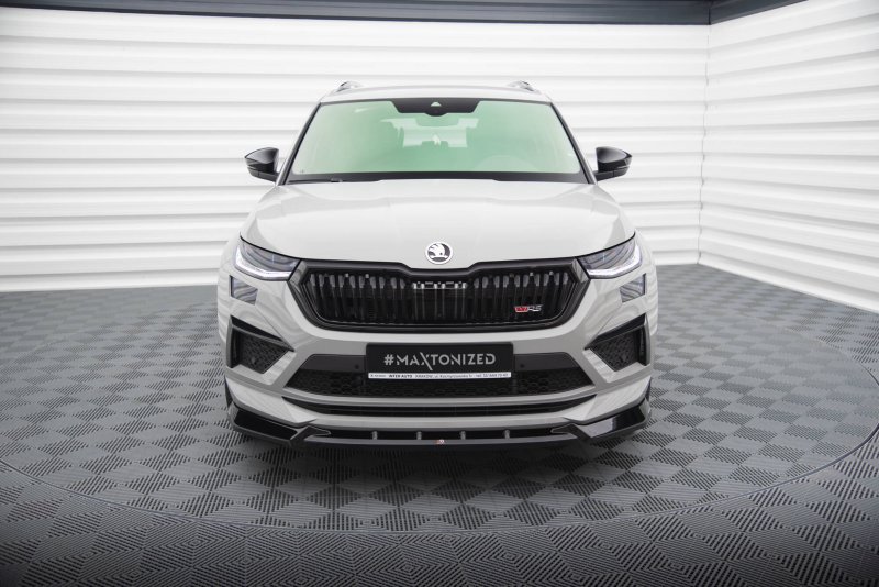 Maxton Front Ansatz V.1 Skoda Kodiaq RS Mk1 Facelift schwarz Hochglanz SK-KO-1F-RS-FD1-G