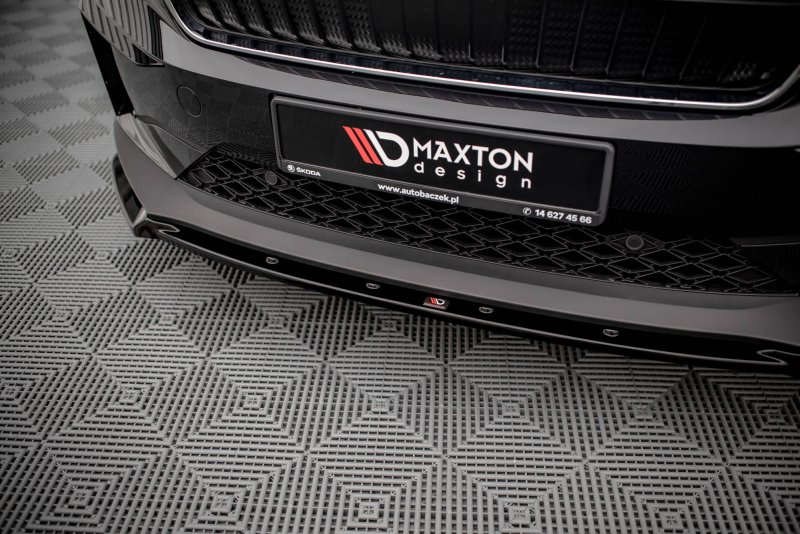 Maxton Front Ansatz V.2 für Skoda Enyaq iV schwarz Hochglanz SK-EN-1-FD2-G
