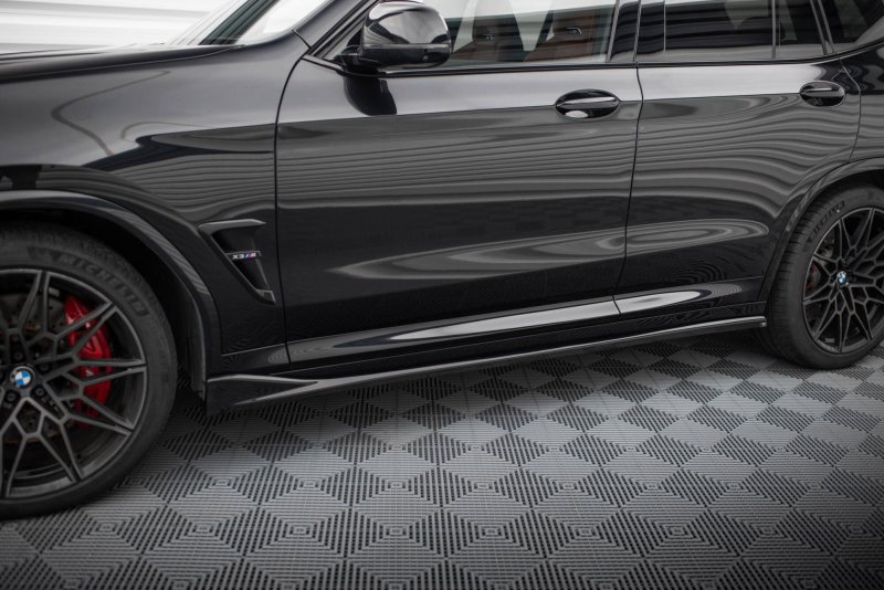 Maxton Seitenschweller Ansatz BMW X3 M F97 / F97 Facelift schwarz Hochglanz BM-X3M-F97F-SD1-G