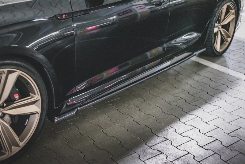 Maxton Seitenschweller Ansatz für Audi RS5 Sportback F5 Facelift schwarz Hochglanz AU-RS5-2F-SB-SD1-G