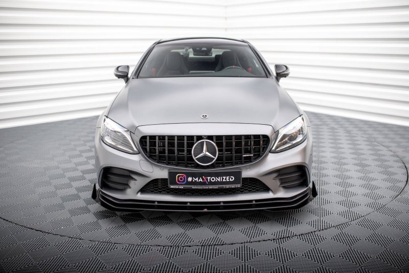 Maxton Street Pro Front Ansatz + Flaps Mercedes-AMG C43 Coupe / Cabrio C205 Facelift / A205 Facelift schwarz Hochglanz MEC205F43CCNC-FD1BRB+FSF1-G