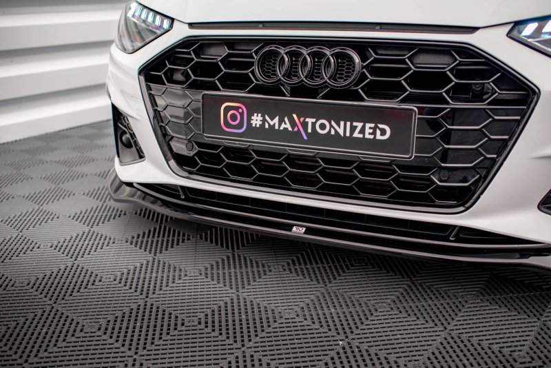 Maxton Front Ansatz V.2 für Audi A4 S-Line / S4 B9 Facelift schwarz Hochglanz AU-A4-B9F-SLINE-FD2-G