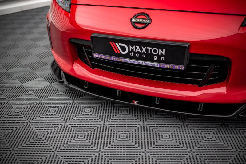 Maxton Front Ansatz V.2 für Nissan 370Z Facelift schwarz Hochglanz NI-370F-FD2-G