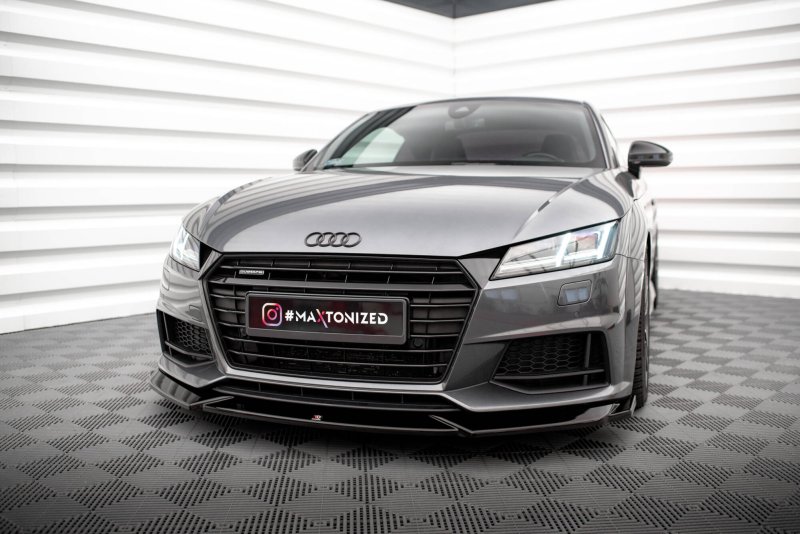 Maxton Front Ansatz V.1 Audi TT S / S-Line 8S schwarz Hochglanz AU-TT-3-SLINE-FD1-G