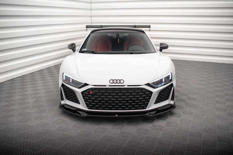 Maxton Front Ansatz V.3 für Audi R8 Mk2 Facelift schwarz Hochglanz AU-R8-2F-FD4G+FD4R-G