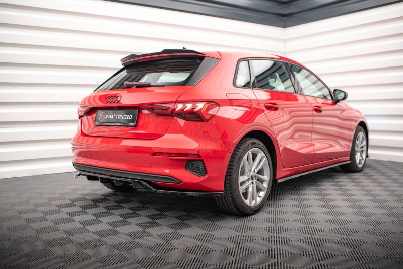 Maxton Spoiler CAP für Audi A3 Sportback 8Y schwarz Hochglanz AU-A3-8Y-CAP1-G