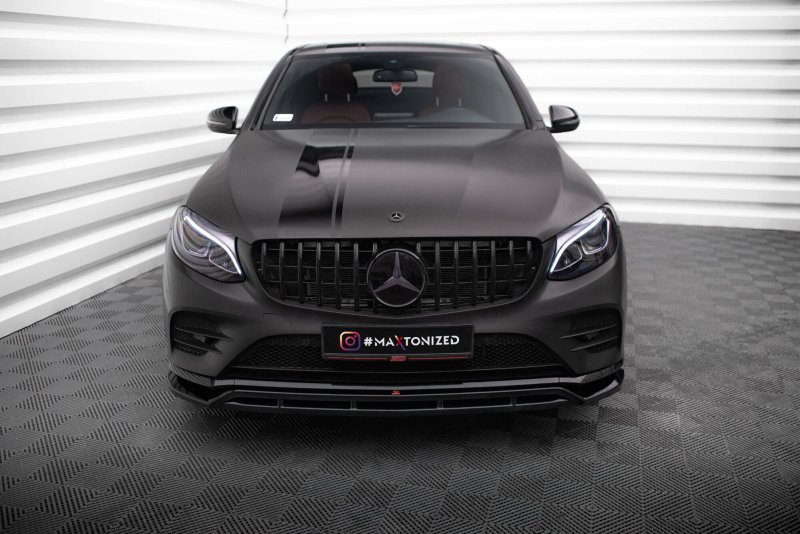 Preview: Maxton Front Ansatz Mercedes-Benz GLC Coupe AMG-Line /43 AMG C253 schwarz Hochglanz ME-GLC-C253-AMGLINE-FD1G+FD1R-G
