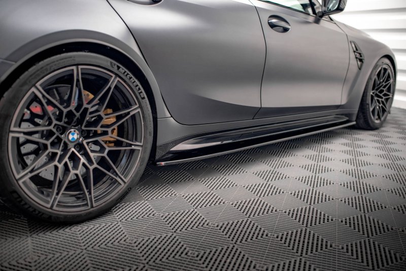 Maxton Seitenschweller Ansatz für V.1 für BMW M3 G80 schwarz Hochglanz BM-3-G80-M-SD1-G