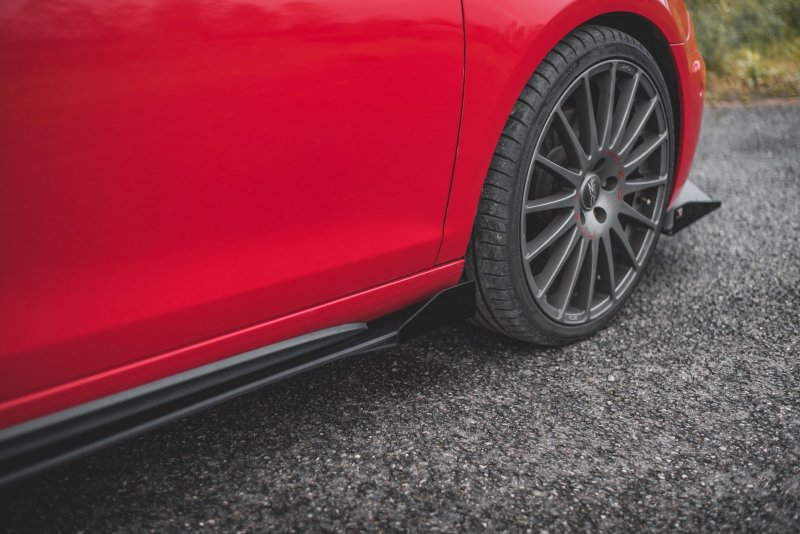 Maxton Racing Seitenschweller Ansatz + Flaps Volkswagen Golf GTI Mk6  schwarz Hochglanz VWGO6GTICNC-SD1BRB+SRF1-G